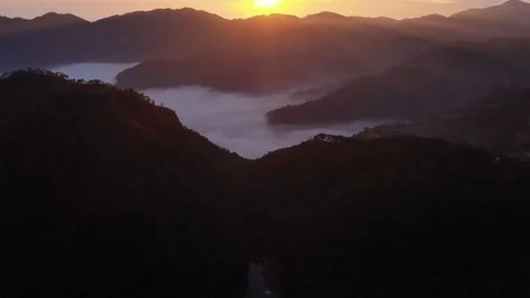 Cloud inversion and the sunset Stock Footage 124783989