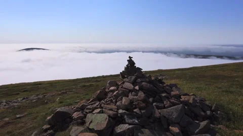 A Cloud inversion on the Cheviot Hill, Northumberland Stock Footage 342404773