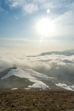 Cloud Inversion Over Chatkal Range Near Angren Uzbekistan Stock Photos