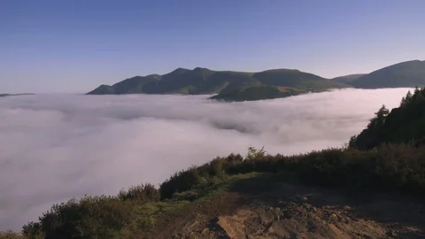Cloud Inversion Over Keswick, The Lake District - Steadicam Shot Stock Footage 76882762