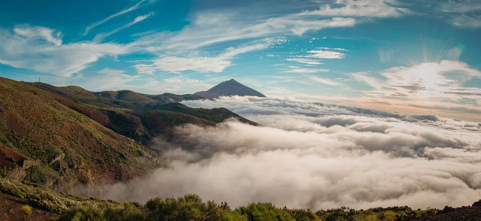 Cloud Inversion Over Mount Teide in Tenerife Stock Photos