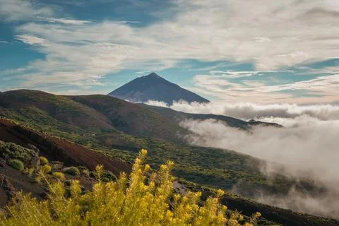 Cloud Inversion Over Mount Teide in Tenerife Stock Photos