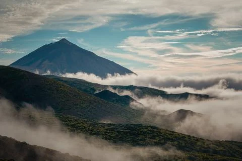 Cloud Inversion Over Mount Teide in Tenerife Stock Photos