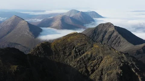 Cloud inversion over the rugged mountains on the Isle of Skye Stock Footage 310209450