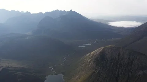 Cloud inversion over the rugged mountains on the Isle of Skye Video stock 310209457