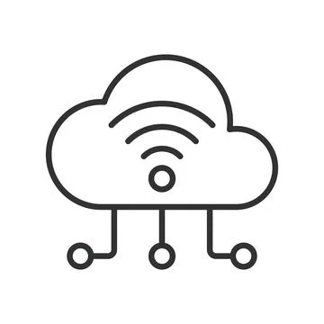 Cloud IoT, icon in line design. Cloud IoT, Internet of Things, cloud technology Stock Illustration
