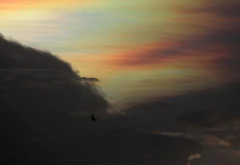 Cloud iridescence appears in the sky over Sana'a, Sanaa, Yemen - 21 Jun 2026 Fotos Stock
