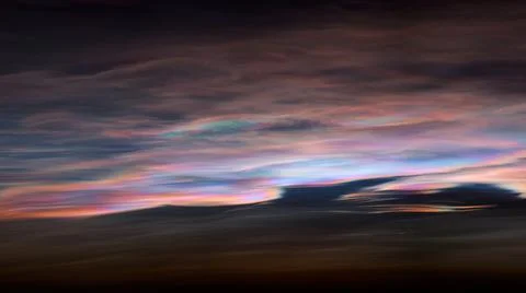 Cloud iridescence sunset Stock Photos