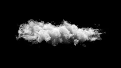 Cloud Isolated On Black Background With Alpha Stock Footage 123014280