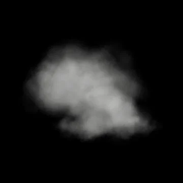 Cloud isolated on a black background for making texture brushes monochrome .. Stock Illustration