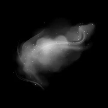 Cloud isolated on a black background for making texture brushes monochrome .. Stock Illustration