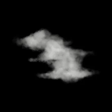 Cloud isolated on a black background for making texture brushes monochrome .. 스톡 일러스트