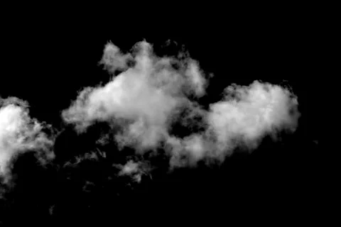 Cloud isolated on a black background Stock Photos