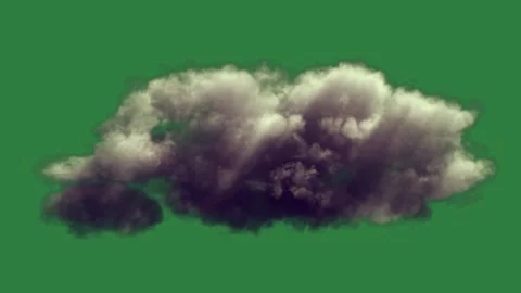 A cloud isolated on green screen background Stock Footage 336858644