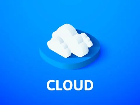 Cloud isometric icon, isolated on color background Stock Illustration