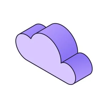 Cloud isometric icon vector. Isometric modern cloud technology 스톡 일러스트