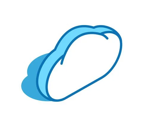 Cloud isometric icon. Web storage, server 3D line style symbol. Stock Illustration