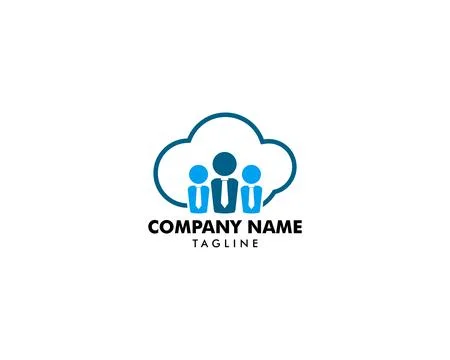 Cloud Job Logo Icon Design Stock Illustration