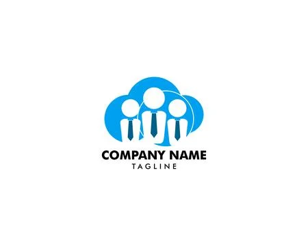 Cloud Job Logo Icon Design Stock Illustration