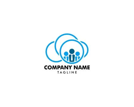Cloud Job Logo Icon Design Stock Illustration