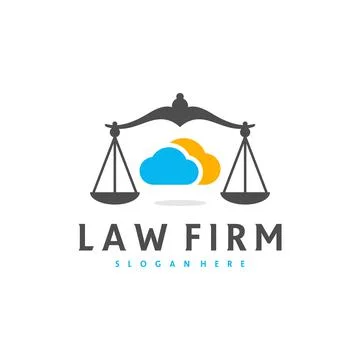 Cloud Justice logo vector template, Creative Law Firm logo design concepts Stock Illustration