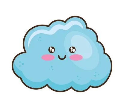 Cloud kawaii comic character Stock Illustration