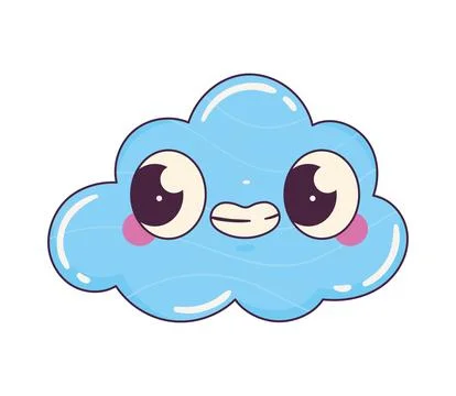 Cloud kawaii retro style 스톡 일러스트