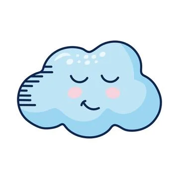 Cloud kawaii weather comic character Stock Illustration