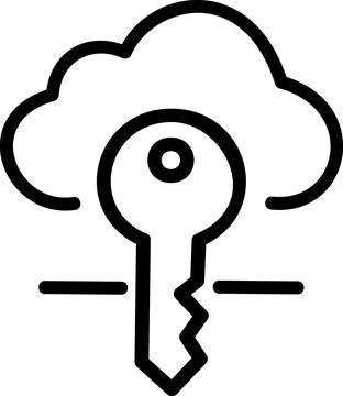 Cloud key access authentication linear icon 스톡 일러스트