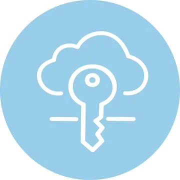 Cloud key access security flat graphic Illustrazione stock