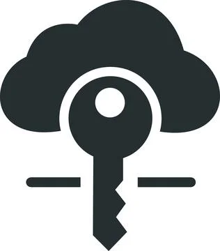 Cloud key icon for restricted access Stock Illustration