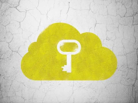 Cloud With Key on wall background イラスト素材