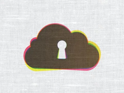 Cloud Keyhole on fabric texture Ilustración de archivo