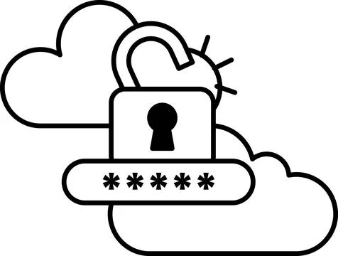 Cloud with a keyhole in the middle Illustrazione stock