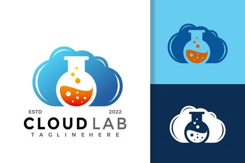 Cloud Lab Logo Design Vector Template Stock Illustration