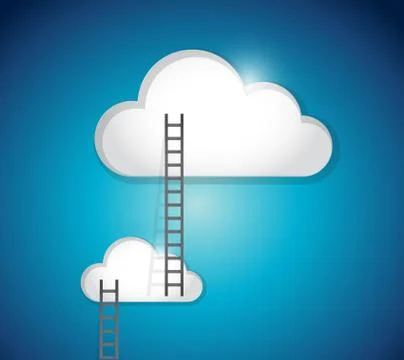 Cloud ladder steps illustration design Illustrazione stock