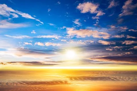 Cloud landscape. Beautiful sky. Light air dawn sun . Stock Photos