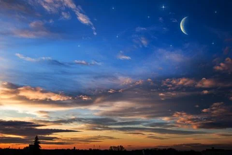 Cloud landscape. Beautiful sky. Light air dawn sun Stock Photos