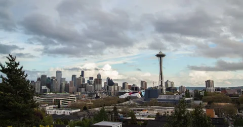 Cloud-Lapse Over Seattle Stock Footage 37810765