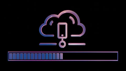 A cloud with a laptop and a keyboard Stock Footage 309924027