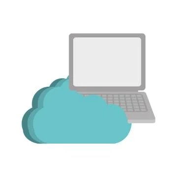Cloud laptop system technology Stock Illustration