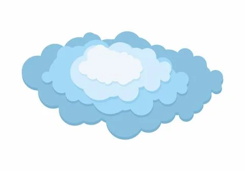 Cloud layer. 3D Blue cloud on a white background. Vector illustration. Stock Illustration
