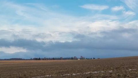 Cloud layers above field near Rosenthal,4k,timelapse Stock Footage 230957142
