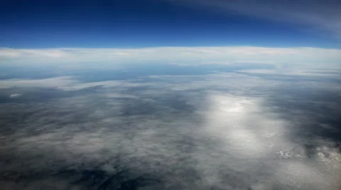 Cloud layers in blue sky Stock Footage 45349738