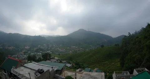 Cloud Layers Flying over Nuwara Eliya, Sri Lanka, in Timelapse Stock Footage 82403624