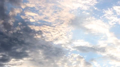 Cloud Layers Overhead at Golden Hour Stock Footage 62577619