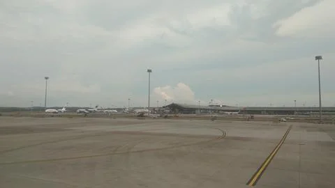 Cloud Layers Seen from Airplane Window Stock Photos