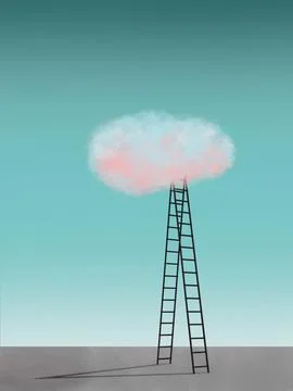Cloud With Leader Abstract Illustration