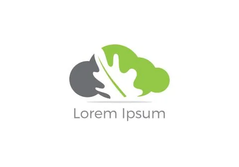 Cloud leaf vector logo design. Stock Illustration