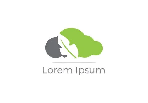 Cloud leaf vector logo design. Stock Illustration